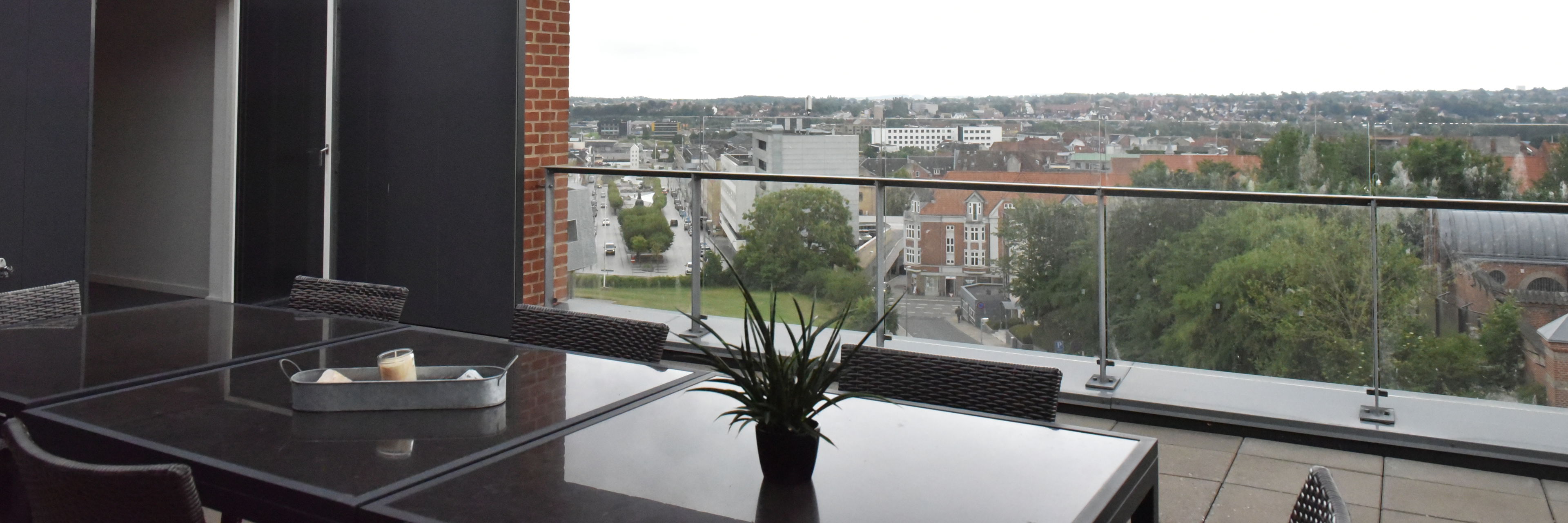 Terrasse med udsigt på Thors Bakke